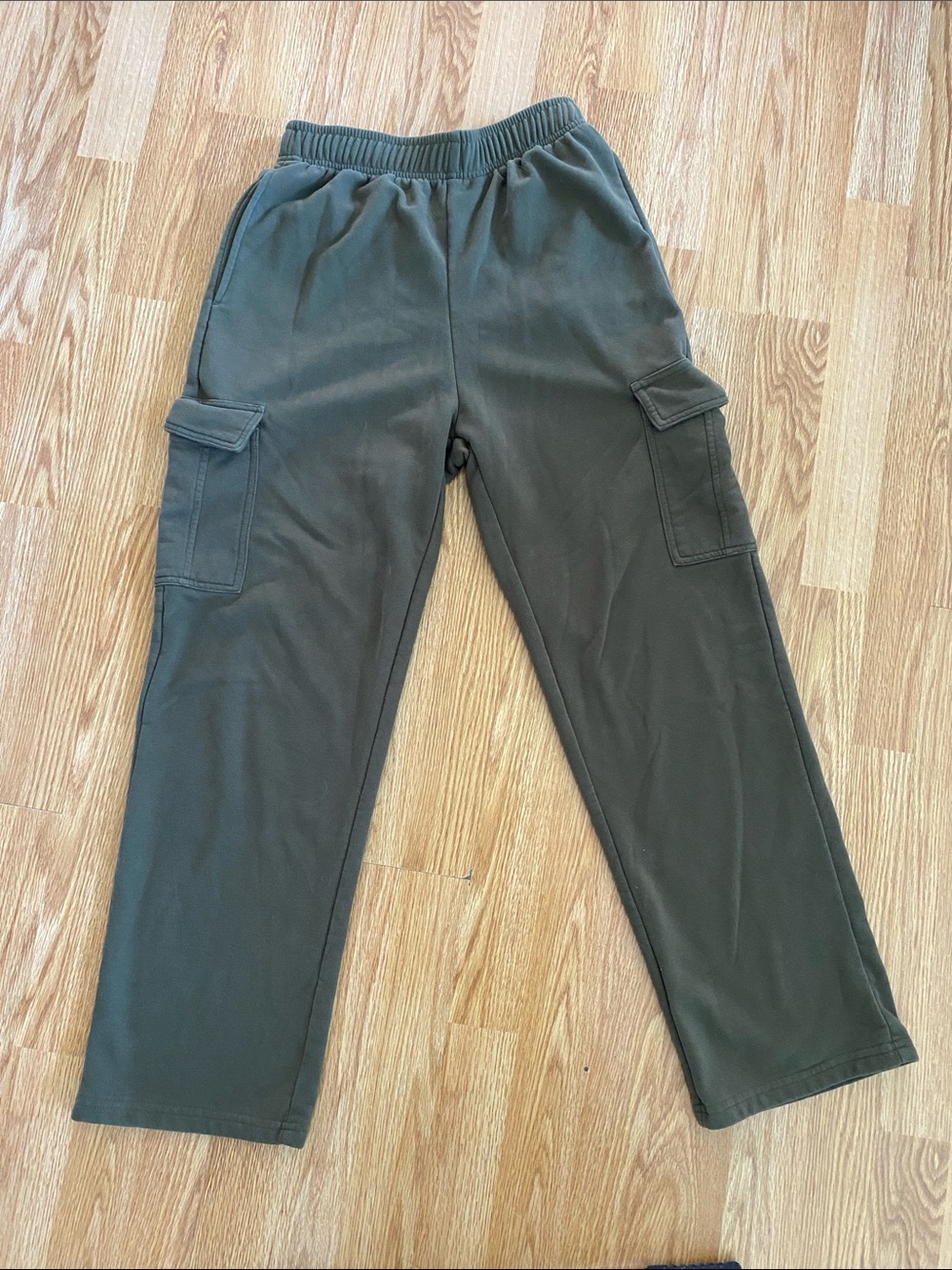 Olive Green Cargo Sweatpants